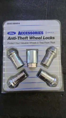 Skbe8j-1a043-aa Ford Genuine Lincoln Wheel Locks Chrome Anti Theft For Exposed Lugs Ek4z-1a043-a