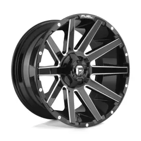 D61522008247 Fuel D615 Contra 1pc Gloss Black Milled Accents 22x10 8x165.5 Wheels Set Of Rims