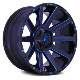 D64420009846 Fuel D644 Contra Wheels 20x10 -19 6x139.7 106.1 Black Rims Set Of 4