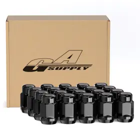 M12x1.5 Gasupply 1707b Black 12x1.5 Lug Nuts 20pcs Closed End Bulge