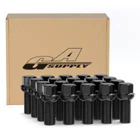 Gasupply 28mm 14x1.5 Shank Lug Bolts For Audi And Volkswagen Black 17mm Hex Studs - 20pcs