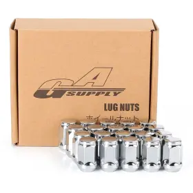 Gasupply 792332917353 Chrome Lug Nuts 12x1.5 19mm Hex 35mm Tall Closed End 20 Pack
