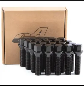 Cs2069 Gasupply Cs2069/45b 20x Black 14x1.5 Cone Seat Lug Bolts 45mm Shank Fit Mercedes Aftermarket Wheels