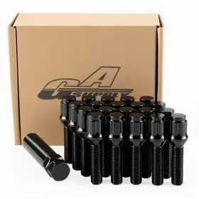 Ga-1805spbk Gasupply 20pcs M12x1.5 Lug Bolts 40mm Black Spline Wheel Conical With 2 Stud Keys