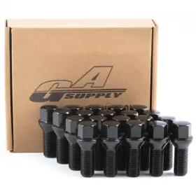 Gc141528bk Gasupply 14x1.5 28mm Shank Lug Bolts 20pcs Acron Seat Black