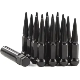 Sh10125bk16 Gasupply 10x1.25 Spike Lug Nuts 16pcs Closed End Bulge Acorn M10-1.25 Black