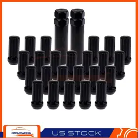 Gd112250sin Gdcarpartsin 24 Pcs M14x2 Black Lug Nuts 2 Tools For Ford Expedition F-150 1997-2014