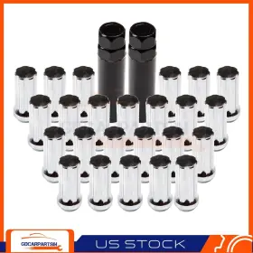 Gd112256sin Gdcarpartsin 24 Pcs 2 Tools 14mmx1.5 Chrome 7-spline Drive Lug Nuts Inch For Chevrolet Gmc