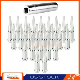 Gd112275sin Gdcarpartsin 24 Chrome Spike Lug Nuts 14x1.5 4.5 Inch Tall Tool For Toyota Sequoia Land Cruiser
