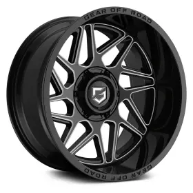761bm-2228144 Gear Off Road 761bm Ratio Wheels 22x12 -44 8x165.1 125.2 Black Rims Set Of 4