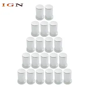 Ign2016356 Genrics Plastic Tube Style Lug Nut Covers Semi Truck Push On Chrome 33mm