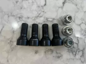 Genuine Bmw/mini 36 13 6 776 076 Wheel Lock Set - Black Internal Spline Drive Type Oem 14x1.25