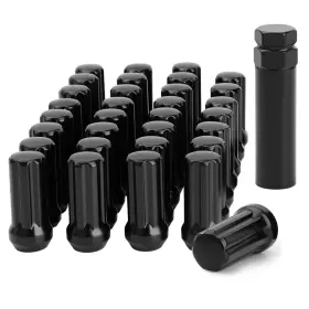 M14x1.5 Glorider 8n010p 32pcs Black Lug Nuts For F150 F250 F350 Silverado Ram 2500