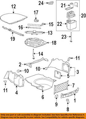 Gm Oem 13503936 09-11 Camaro Rear Body Floor Interior Trim-wrench