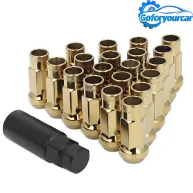 Poseng25141 Gof 20pc 48mm Steel Wheel Lug Open End Extended Nuts Set M12x1.5mm Key For Honda