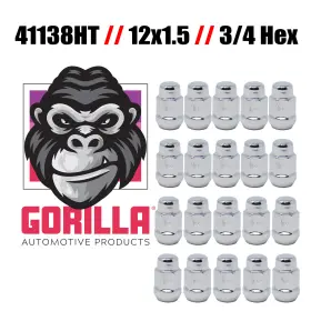 41138ht-20 Gorilla / 12x1.5 Chrome Heat Treated Lugs 20pcs