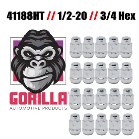 41188ht-20 Gorilla / 1/2 Chrome Heat Treated Lugs 20pcs