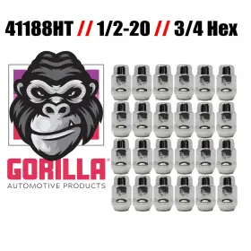 41188ht-24 Gorilla / 1/2 Chrome Heat Treated Lugs 24pcs