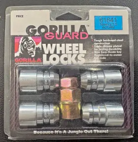 616411 Gorilla 61641 Set Of 4 Chrome Steel Guard Locks Acorn 14mm X 1.50