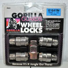 61641n Gorilla Guard Ii Wheel Locks - 14mm X 1.50- Acorn Chrome