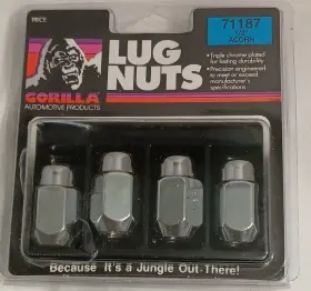 71187 Gorilla Triple Chrome Plated Automotive Lug Nuts #71187 Acorn 1/2 Inch New Sealed