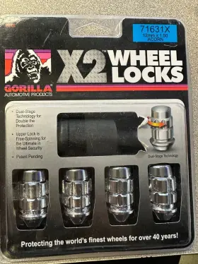 71631x Gorilla X2 Wheel Locks 12mm X 1.50 Thread Bulge Acorn 12x1.5 Lug Nut