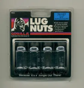 76197 Gorilla Lug Nuts 9/16 Inch Duplex Acorn Chrome 4 Lugs Per Pack