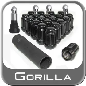 21933bc Gorilla Automotive Black Wheel Locks With Valve Stems 12mm X 1.5