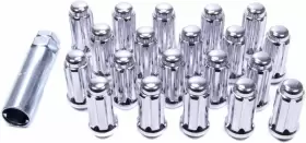 26143ht Gorilla Automotive 20 Pc Small Diam Duplex Acorn Chrome 5 Lug 14mm X 1.50 Thread