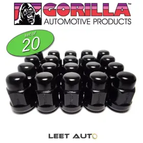 38138bc Gorilla Automotive 20pc. Lug Nuts Black Honda Acura Ball Seat