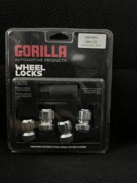 38641n Gorilla Automotive Wheel Locks Honda Acura Radius/ball Seat Chrome 14mm X 1.50