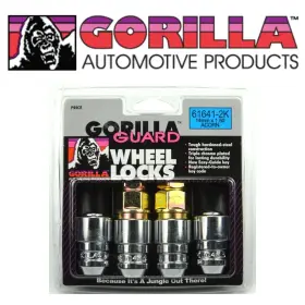 61641-2k Gorilla Automotive Guard Chrome Wheel Locks 2 Keys 14mm X 1.50 Bulge Acorn