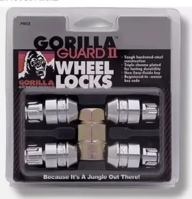 61661n Gorilla Automotive Guard Ii Chrome Wheel Locks 12mm X 1.75 Acorn