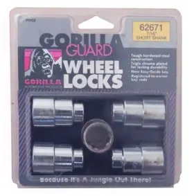 62671 Gorilla Automotive Guard Wheel Locks 7/16 Inch Short Shank