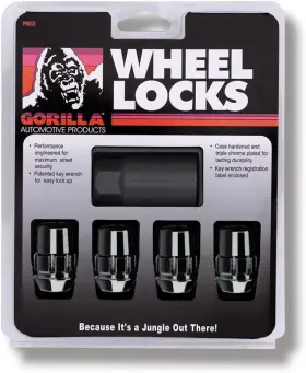 71621nbc Gorilla Automotive Wheel Locks With Key 12mm X 1.25 Black Chrome