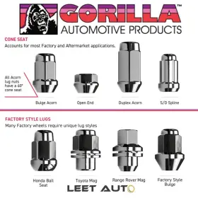 71631nbc5 Gorilla Automotive New Wheel Locks 12x1.5 Black Bulge Acorn 12mm X 1.50 Free Ship