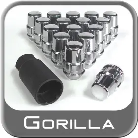 71672n Gorilla Automotive 7/16 Inch X 20 Wheel Locks Tapered 60 Seat Right Hand Chrome 16