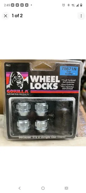 78671n Gorilla Automotive Wheel Chrome Cone Seat Acorn Open End Locks 7/16 Inch