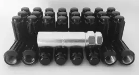 K8ts-00916bgr Gorilla Automotive 32 Black Spline 9/16-18 Lug Nuts 1994-2010 Ram 2500 Aftermarket Rims