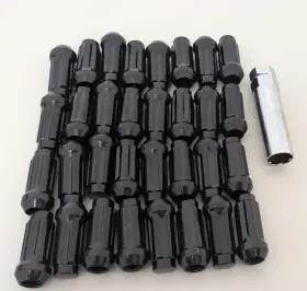 K8ts-14150 Gorilla Automotive 14x1.5 Black New 32x Spline Drive Lug Nuts Conical 1.9 Inch Fits Gmc 2500 3500 8x6.5