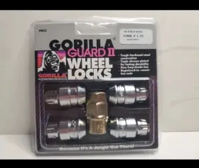 61621n Gorilla Automotive Products 4 Guard Ii Wheel Locks Acorn Wheels Rim Lug Nuts 12mm X 1.25 New