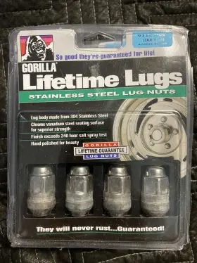 91127ss Gorilla Automotive Products 91147ss Lifetime Stainless Steel Lug Nut- Bulge Acorn M12- 1.25