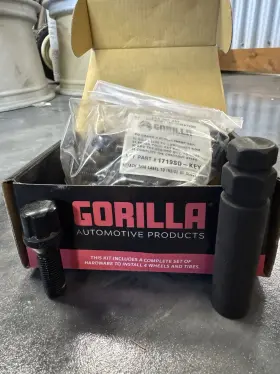 K5bs-12150x32bgr Gorilla Auto M12x1.5 Tuner Style Black Lug Bolt Kit