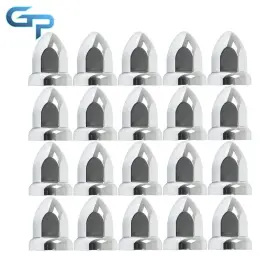 Gre117235 Greatparts Lug Nut Covers 33 Mm Push-on Style 2 3/8 Inch For Semi Truck Chrome 20