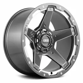 Gd0418090550g110 Grid Off-road Gd4 Gloss Graphite Milled Accents 18x9 5x150 Wheels Set Of Rims