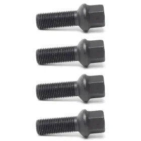 1456002sw H&r 4 X Black Mercedes Type Ball Seat Wheel Lug Bolts 14 1.5 60 Mm