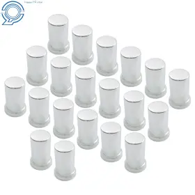 Hp70338 Happy19star Set Of 20 Lug Nut Covers Semi Truck Push On Style Plastic Tube Chrome 33mm