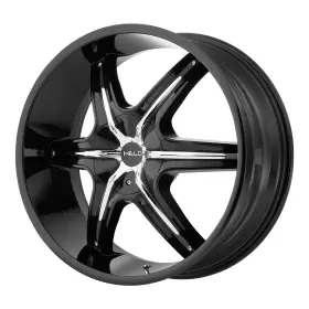He89122900310 Helo He891 Gloss Black Chrome Inserts 22x9 10 6x139.7 Wheels Set Of Rims