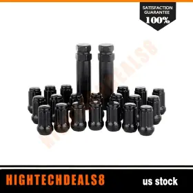 Hig05149408 Hightechdeals8 20 Black Spline Cone Seat Lug Nuts M12x1.5 For Honda Civic Accord S2000 Lexus