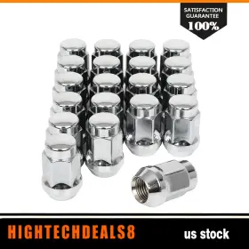 High118173t8 Hightechdeals8 20 12x1.75 Closed End Bulge Acorn Lug Nuts 1.38 Inch Tall 3/4 Hex For Ford F-150